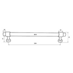 Turner Hastings The Fanetta 224mm Cabinet Handle - Brushed Brass FA224CB-BB