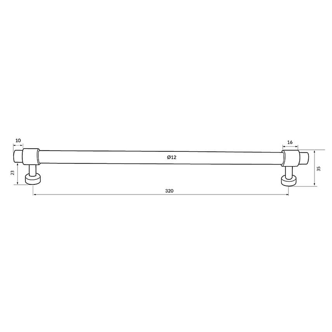 Turner Hastings The Fanetta 320mm Cabinet Handle - Brushed Brass FA320CB-BB