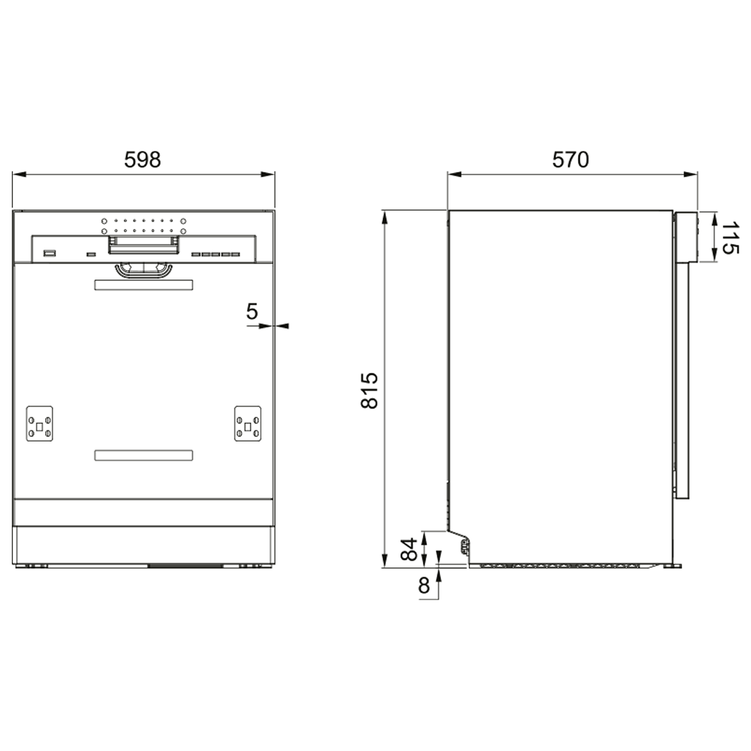 Franke Urban Semi-Integrated Dishwasher - Stainless Steel FCDW60SI