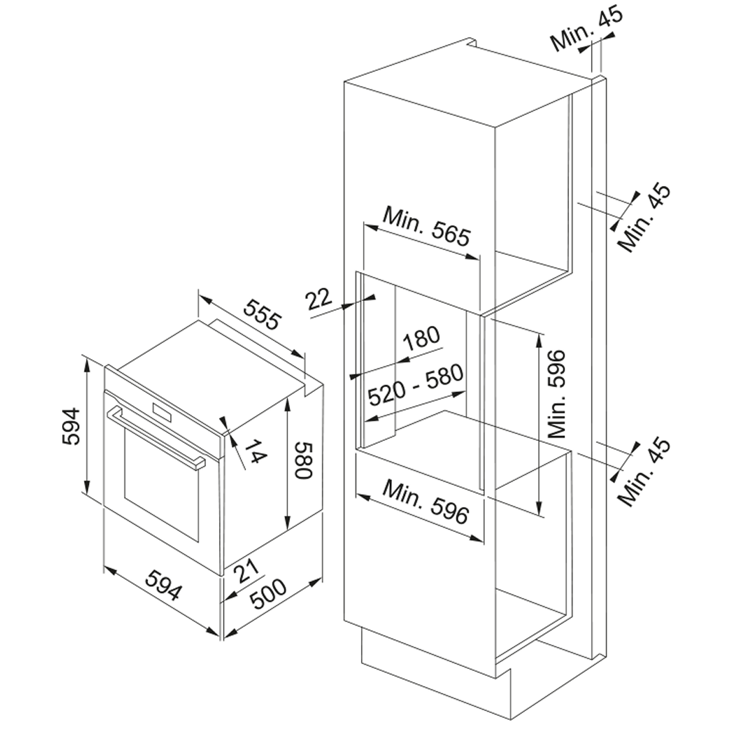 Franke Urban Electric 60cm 15 Function Oven FCE60P15B3 - Black Glass