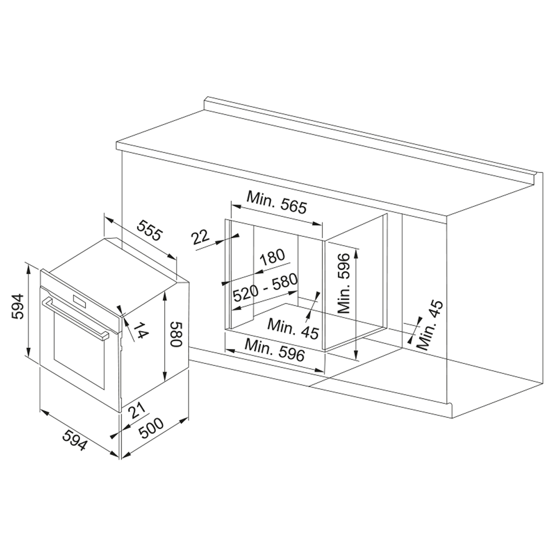 Franke Urban Electric 60cm 15 Function Oven FCE60P15B3 - Black Glass