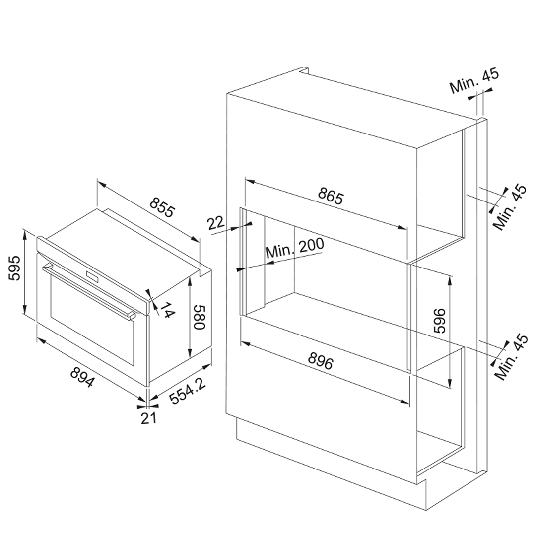 Franke Urban Electric 90cm 14 Function Oven FCE90M14B3 - Black Glass