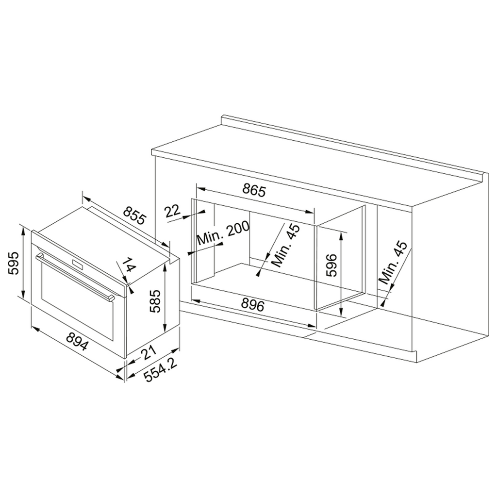 Franke Urban Electric 90cm 14 Function Oven FCE90M14B3 - Black Glass