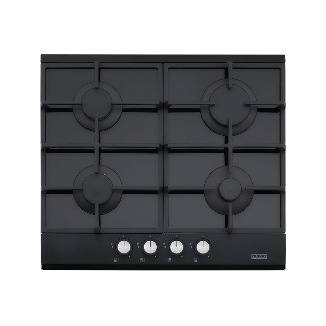 Franke Urban 60cm 4 Burner Gas Cooktop - Black Glass FCG604B1