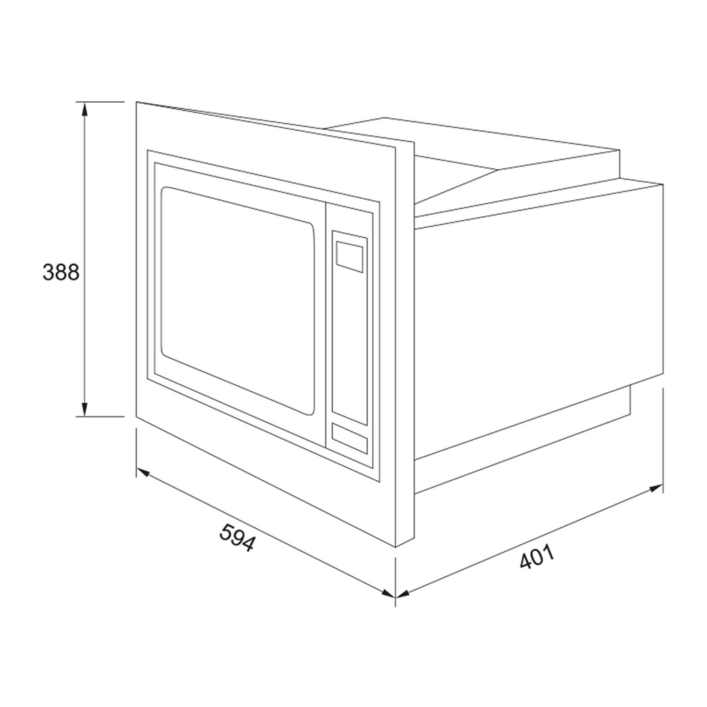 Franke Urban Built-In Side Opening Microwave - Black Glass FCMWS25B1