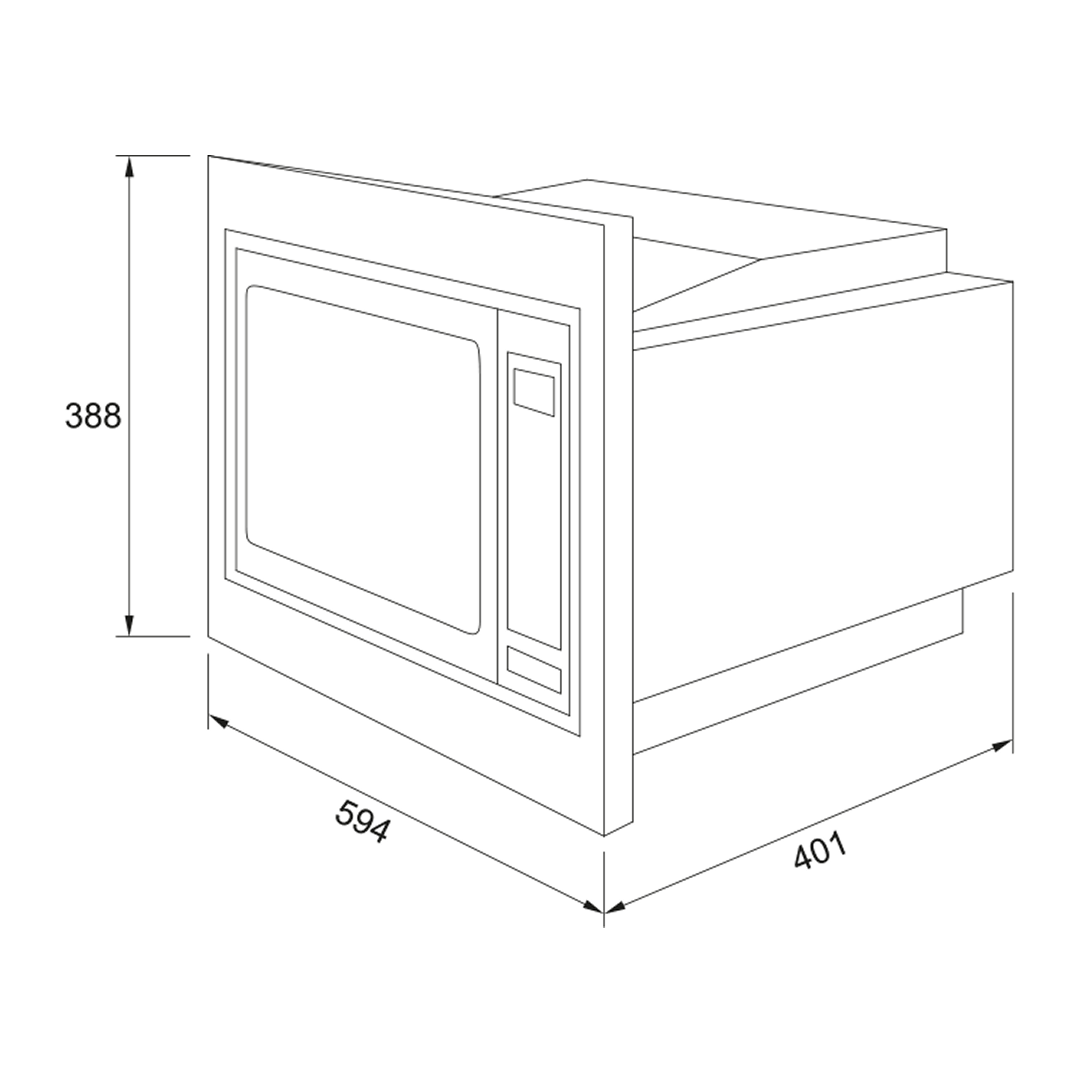 Franke Urban Built-In Side Opening Microwave - Black Glass FCMWS25B1