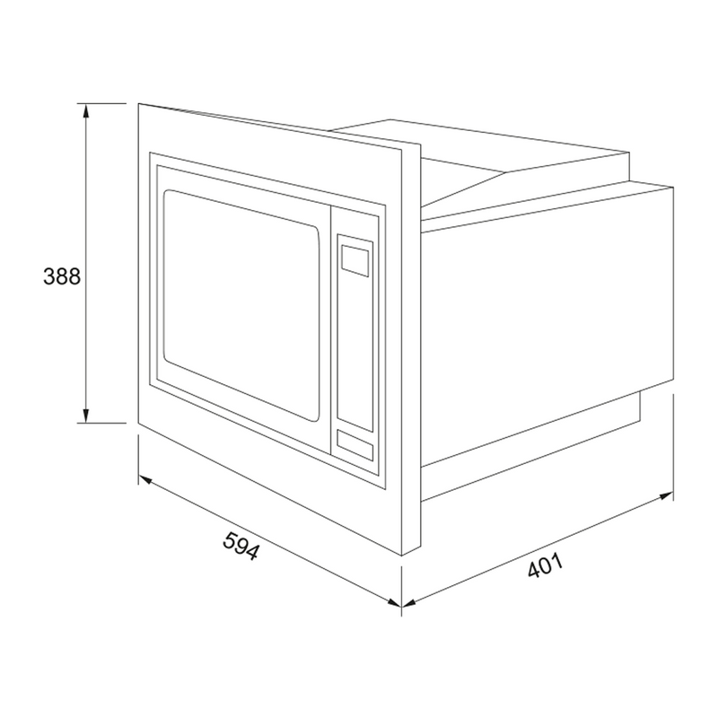 Franke Urban Built-In Side Opening Microwave - Black Glass FCMWS25B1