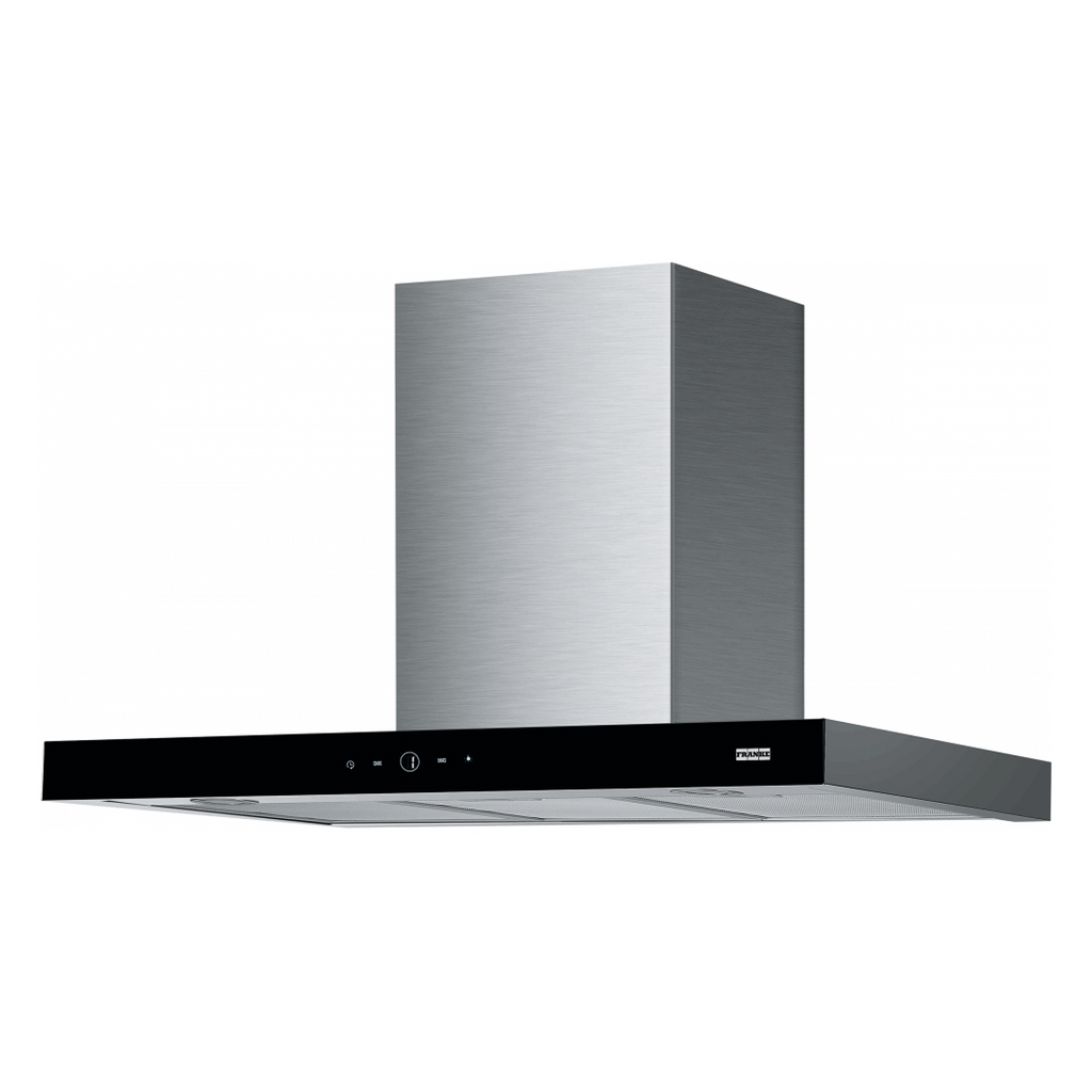 Franke Urban 90cm T-Shape Rangehood - Stainless Steel/Black Glass FCTSH90XB1