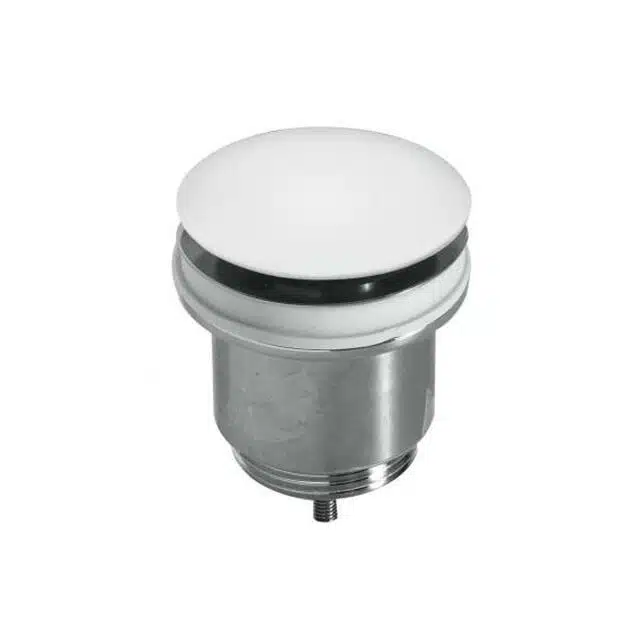 Globo 32mm Push Open Ceramic Basin Waste - Matte White - FI012BO