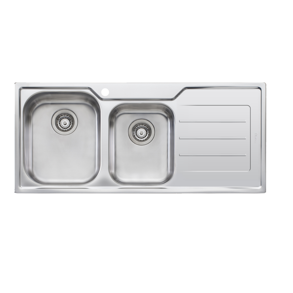 Oliveri Flinders 1 & 3/4 Bowl Left Sink with Drainer - 1 Tap Hole - FL111 1TH