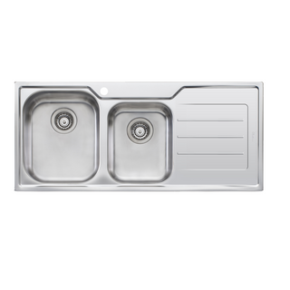 Oliveri Flinders 1 & 3/4 Bowl Left Sink with Drainer - 1 Tap Hole - FL111 1TH