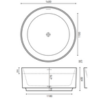 Decina Florencia 1400mm Acrylic Freestanding Bath - Gloss White - FL1400WIO
