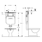 Turner Hastings Fino WhisperFlush Floor Mounted Toilet Package (Includes Geberit Cistern & Brushed Brass Flush Plate) - Gloss White - FP50GE-GW-K-BB