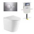 Turner Hastings Fino WhisperFlush Floor Mounted Toilet Package with Slim Seat (Includes Geberit Cistern & Chrome Flush Plate) - Gloss White - FP50GE-GW-N + 115.882.KH.1