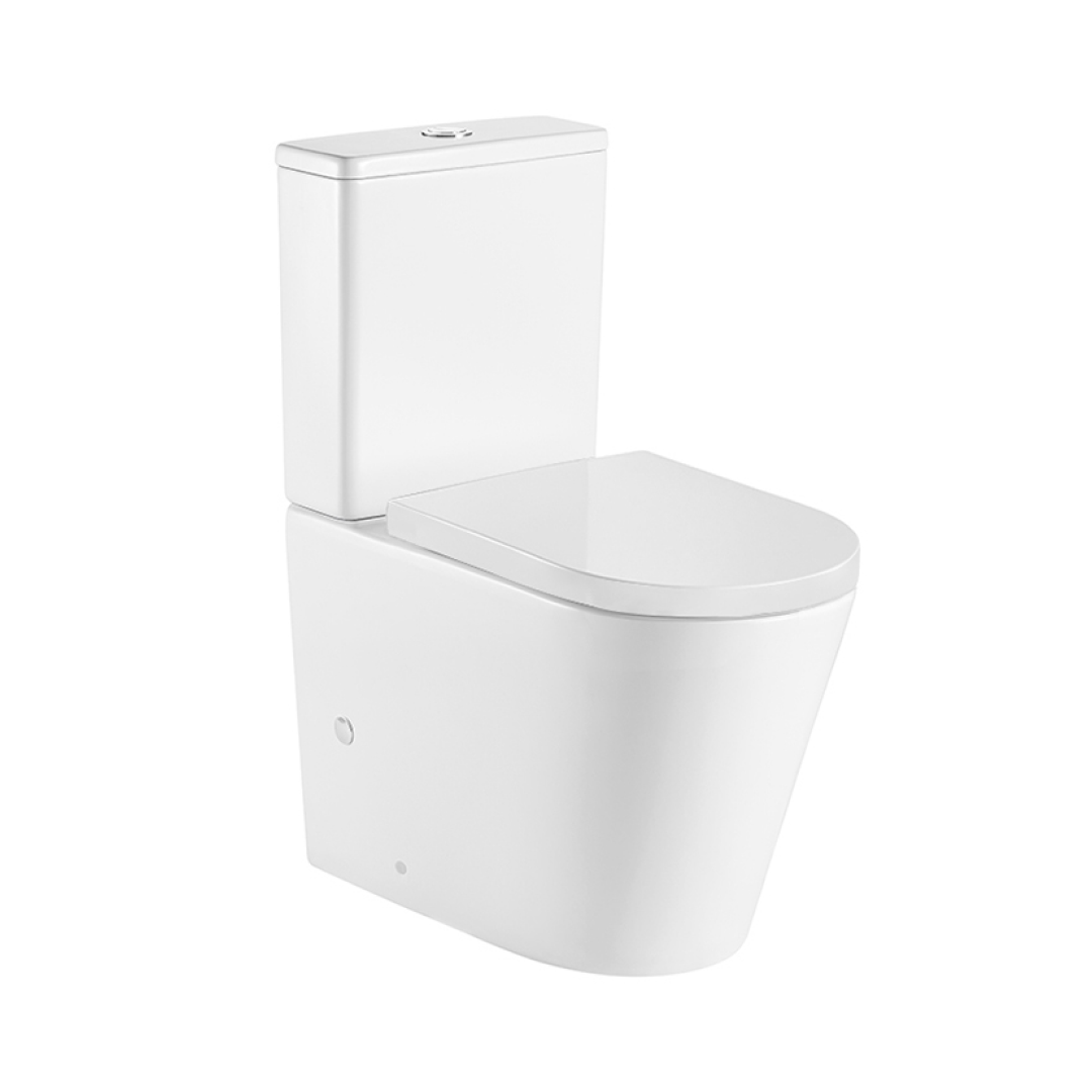 Turner Hastings Fino WhisperFlush Close Coupled Back to Wall Toilet Suite (Geberit Valves) - Gloss White - FT410BTW-GW-K