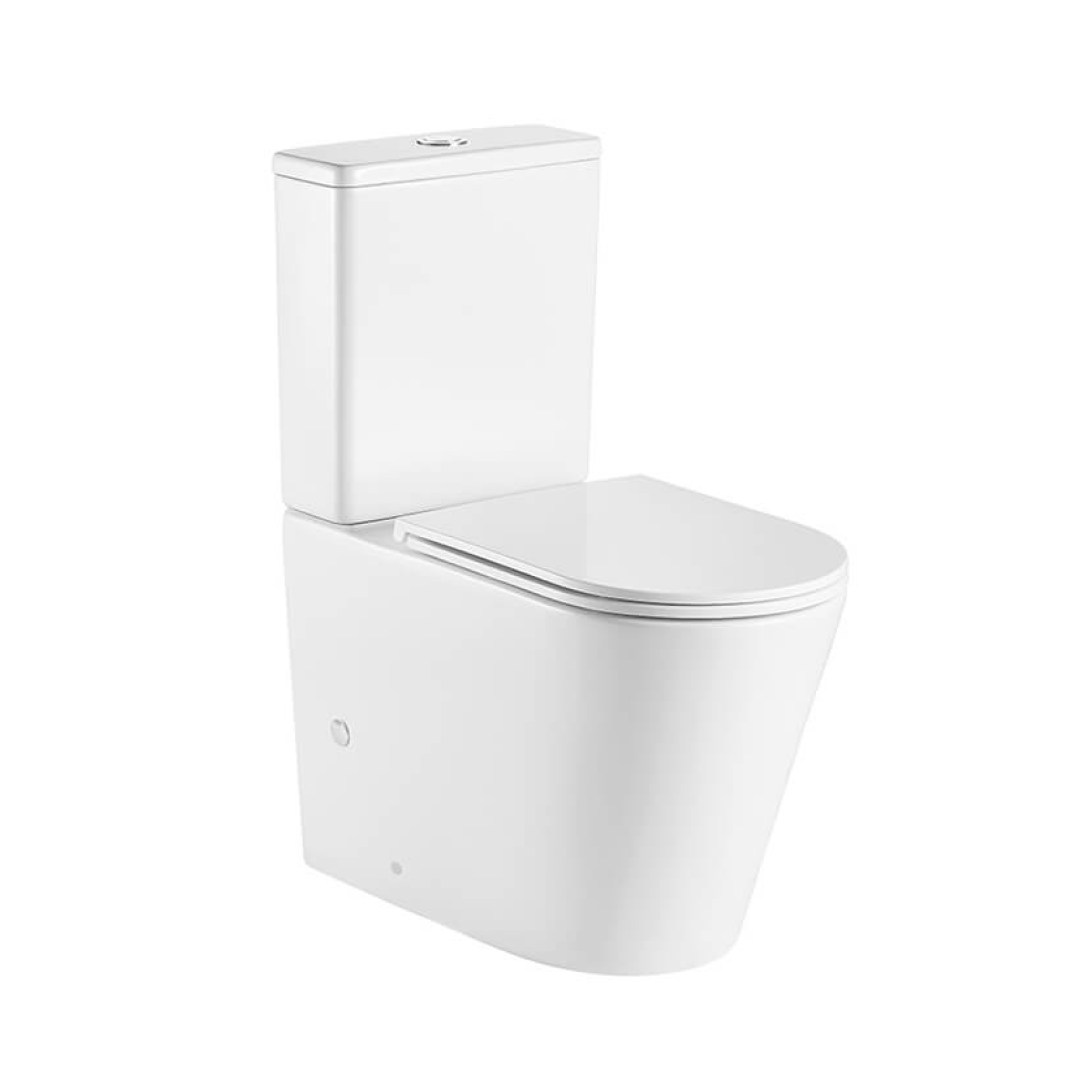 Turner Hastings Fino WhisperFlush Back to Wall Toilet Suite with Slim Seat (Geberit Valves) - Gloss White - FT410BTW-GW-N