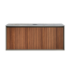 Parisi Jazz 1200 Wall Hung Vanity Walnut Naturale Matte Black with Italian Porcelain Top - Blue Roma - FV-JZ-1200MB-WN-BRH