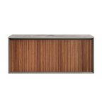 Parisi Jazz 1200 Wall Hung Vanity Walnut Naturale Matte Black with Italian Porcelain Top - Portland Hood - FV-JZ-1200MB-WN-PH