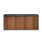 Parisi Jazz 1200 Wall Hung Vanity Walnut Naturale Matte Black with Italian Porcelain Top - Sahara Noir - FV-JZ-1200MB-WN-SA