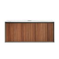 Parisi Jazz 1200 Wall Hung Vanity Walnut Naturale Matte Black with Italian Porcelain Top - Statuario - FV-JZ-1200MB-WN-ST
