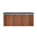 Parisi Jazz 1200 Wall Hung Vanity Walnut Naturale Matte White with Italian Porcelain Top - Sahara Noir - FV-JZ-1200MW-WN-SA