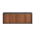 Parisi Jazz 1400 Wall Hung Vanity Walnut Naturale Matte Black With Italian Porcelain Top - Pietra Grey - FV-JZ-1400DMB-WN-PG
