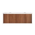 Parisi Jazz 1400 Wall Hung Vanity Walnut Naturale Matte White With Italian Porcelain Top - Statuario - FV-JZ-1400DMW-WN-ST