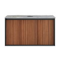Parisi Jazz 900 Wall Hung Vanity Walnut Naturale Matte Black with Italian Porcelain Top - Blue Roma - FV-JZ-900MB-WN-BRH