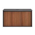 Parisi Jazz 900 Wall Hung Vanity Walnut Naturale Matte Black with Italian Porcelain Top - Pietra Grey - FV-JZ-900MB-WN-PG
