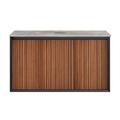 Parisi Jazz 900 Wall Hung Vanity Walnut Naturale Matte Black with Italian Porcelain Top - Portland Hood - FV-JZ-900MB-WN-PH