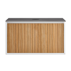 Parisi Jazz 900 Wall Hung Vanity Rovere Naturale Matte White with Italian Porcelain Top - Pietra Grey - FV-JZ-900MW-RN-PG