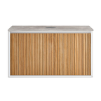 Parisi Jazz 900 Wall Hung Vanity Rovere Naturale Matte White with Italian Porcelain Top - Portland Hood - FV-JZ-900MW-RN-PH