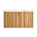 Parisi Jazz 900 Wall Hung Vanity Rovere Naturale Matte White with Italian Porcelain Top - Statuario - FV-JZ-900MW-RN-ST