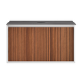 Parisi Jazz 900 Wall Hung Vanity Walnut Naturale Matte White with Italian Porcelain Top - Pietra Grey - FV-JZ-900MW-WN-PG