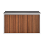 Parisi Jazz 900 Wall Hung Vanity Walnut Naturale Matte White with Italian Porcelain Top - Pietra Grey - FV-JZ-900MW-WN-PG