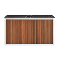 Parisi Jazz 900 Wall Hung Vanity Walnut Naturale Matte White with Italian Porcelain Top - Sahara Noir - FV-JZ-900MW-WN-SA
