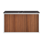Parisi Jazz 900 Wall Hung Vanity Walnut Naturale Matte White with Italian Porcelain Top - Sahara Noir - FV-JZ-900MW-WN-SA