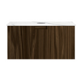 Parisi Riga + My Top 800 Wall Mounted Cabinet with Porcelain Top - Black Walnut - Statuario Top - FV-RG-800-BW-STH
