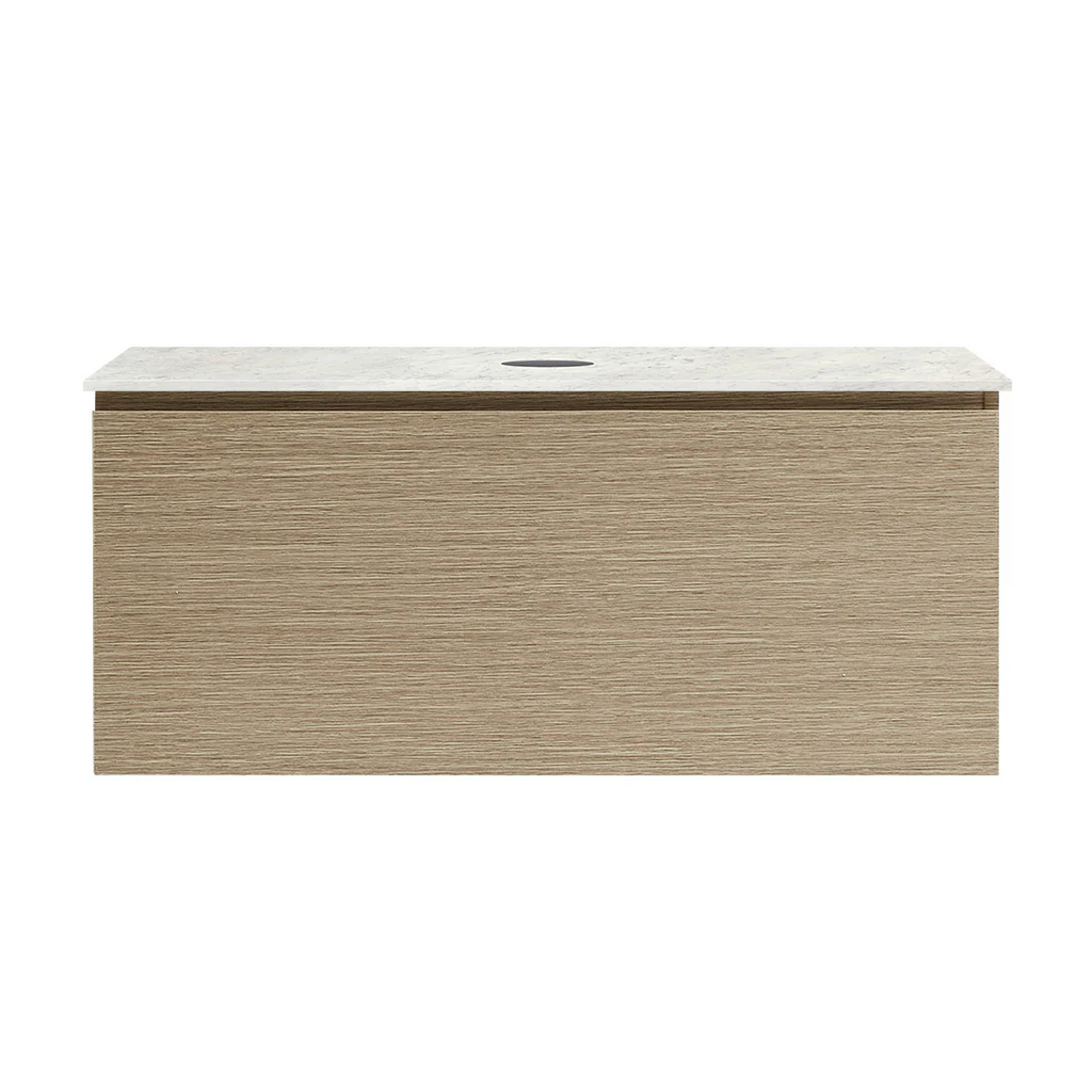 Parisi Rocki + MyTop 1000 Wall Mounted Cabinet with Honed Porcelain Top - Sand Plus - Carrara Porcelain Top - FV-RK-1000-SP-CAH