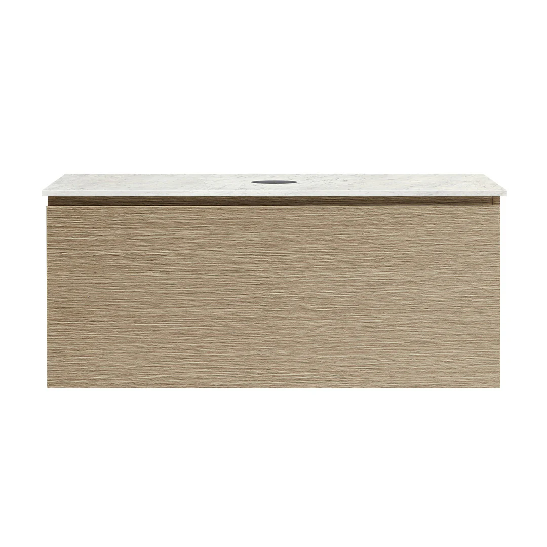 Parisi Rocki + MyTop 1000 Wall Mounted Cabinet with Honed Porcelain Top - Sand Plus - Carrara Porcelain Top - FV-RK-1000-SP-CAH