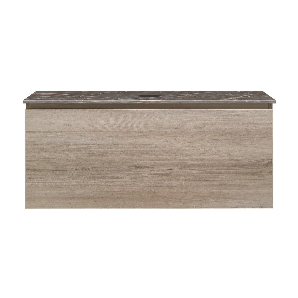 Parisi Rocki + MyTop 1000 Wall Mounted Cabinet with Honed Porcelain Top - Steel Oak - Ombra di Caravaggio Porcelain Top - FV-RK-1000-ST-OCP