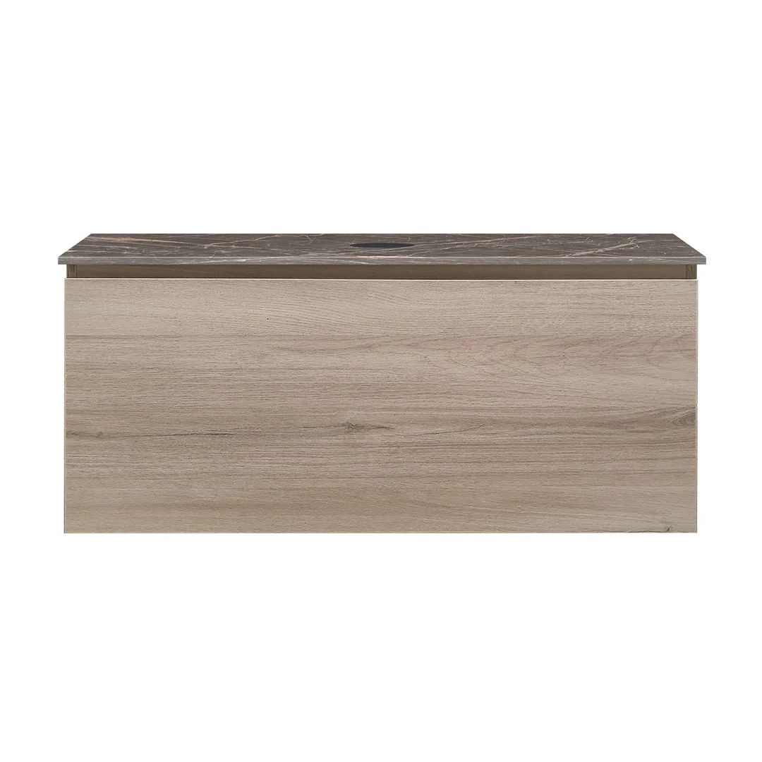 Parisi Rocki + MyTop 1000 Wall Mounted Cabinet with Honed Porcelain Top - Steel Oak - Ombra di Caravaggio Porcelain Top - FV-RK-1000-ST-OCP