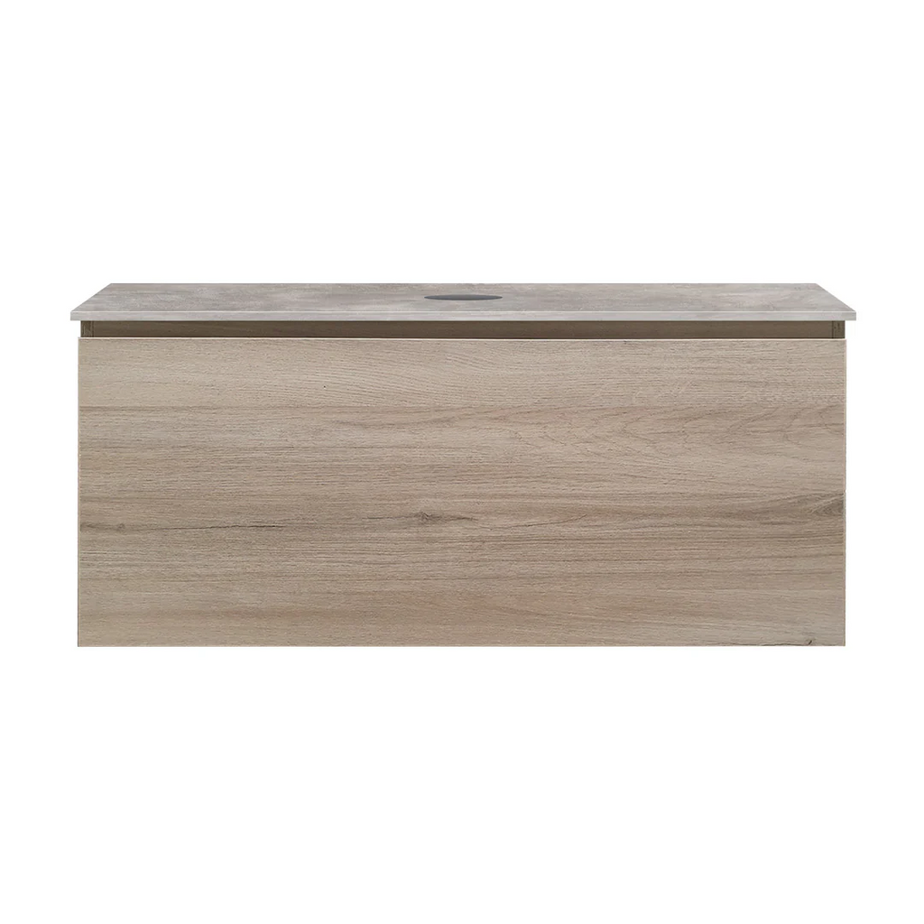 Parisi Rocki + MyTop 1000 Wall Mounted Cabinet with Honed Porcelain Top - Steel Oak - Portland Hood Porcelain Top - FV-RK-1000-ST-PHH