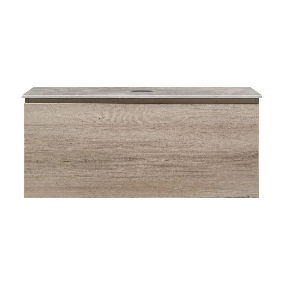 Parisi Rocki + MyTop 1000 Wall Mounted Cabinet with Honed Porcelain Top - Steel Oak - Portland Hood Porcelain Top - FV-RK-1000-ST-PHH