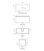 Parisi Rocki + MyTop 1000 Wall Mounted Cabinet with Honed Porcelain Top - Sand Plus - Statuario Porcelain Top - FV-RK-1000-SP-STH