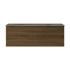 Parisi Rocki + MyTop 1200 Double Bowl Wall Mounted Cabinet with Honed Porcelain Top - Moka - Ombra di Caravaggio Porcelain Top - FV-RK-1200D-MK-OCP