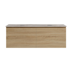 Parisi Rocki + MyTop 1200 Double Bowl Wall Mounted Cabinet with Honed Porcelain Top - Sahara - Portland Hood Porcelain Top - FV-RK-1200D-SH-PHH