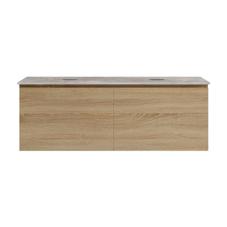 Parisi Rocki + MyTop 1200 Double Bowl Wall Mounted Cabinet with Honed Porcelain Top - Sahara - Portland Hood Porcelain Top - FV-RK-1200D-SH-PHH