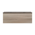 Parisi Rocki + MyTop 1200 Double Bowl Wall Mounted Cabinet with Honed Porcelain Top - Steel Oak - Ombra di Caravaggio Porcelain Top - FV-RK-1200D-ST-OCP
