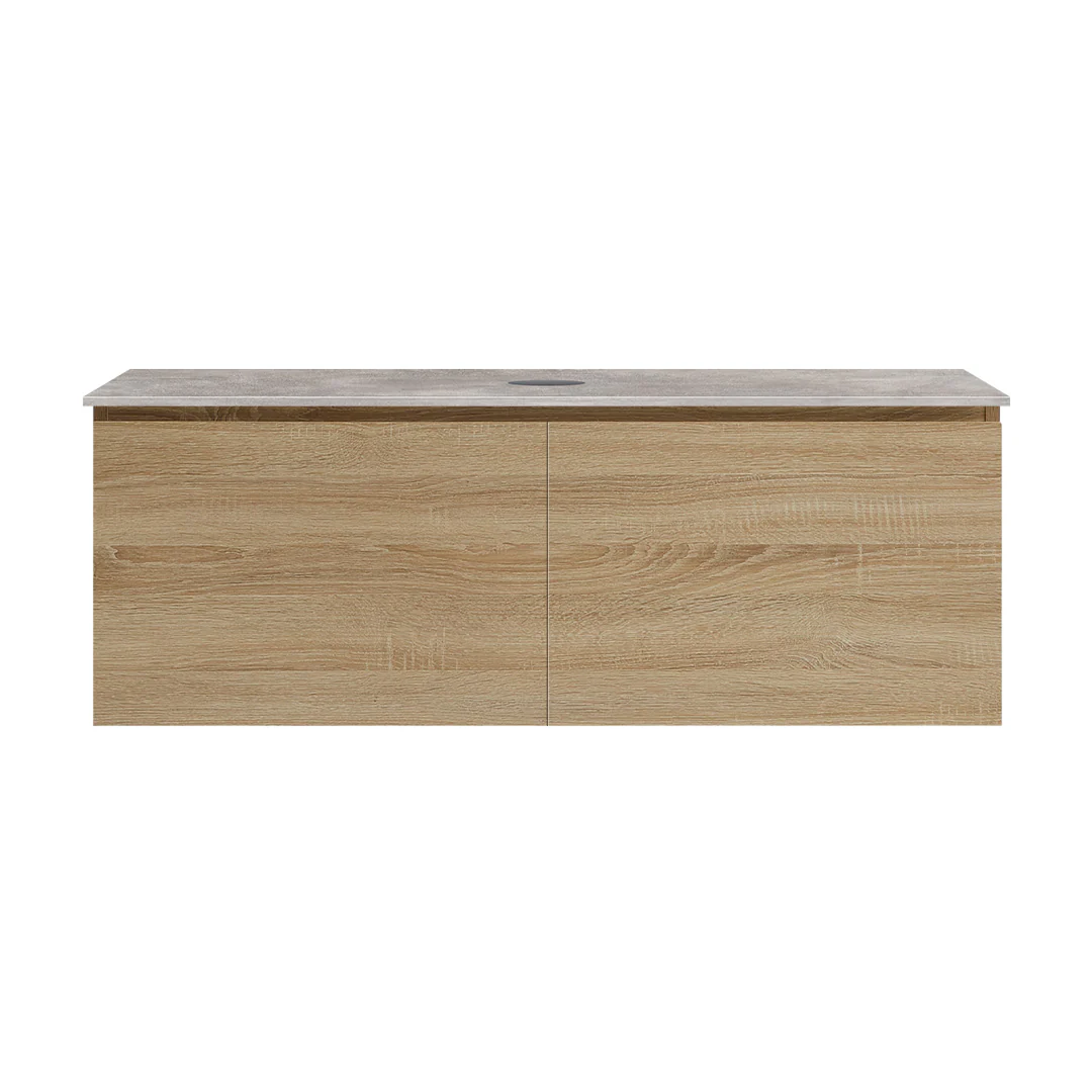 Parisi Rocki + MyTop 1200 Wall Mounted Cabinet with Honed Porcelain Top - Sahara - Portland Hood Porcelain Top - FV-RK-1200S-SH-PHH